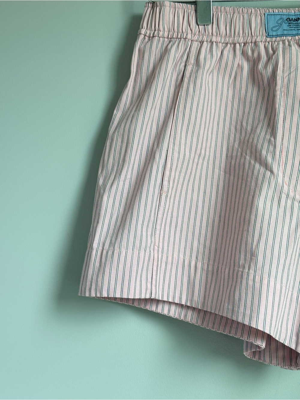 GANNI Pink Striped Elasticated Organic Cotton Boxer Shorts Size Small/4 NWOT new - Picture 4 of 8